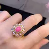 Anillo de Ópalo Rosa Natural Piedra Principal 6*8mm Venta Directa de Fábrica Venta Caliente Transfronteriza Ajustable