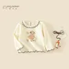 Camiseta de Manga Longa para Meninas Outono Inicial 2026 Novo Estilo Infantil Fina Camada Base Primavera e Outono Roupa Estilosa para Bebê Menina Infantil 3