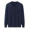 Suéter de cachemira pura simple para hombre, suéter de punto con cuello en V, suéter informal de invierno para negocios, suéter de cachemira, suéter con cuello en V y corazón de pollo.
