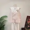 Colete jacquard com contas estilo chinês novo da Zhi Li, modelo novo de outono 2026, gola alta, colete fresco e jovial para meninas
