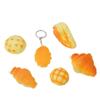 Mini Simulação Pão PU Alta Espuma Amassamento Descompressão Brinquedo Diversão Bolsa Pingente Simulação Pão Pendurado Ornamentos