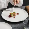 Prato de Cerâmica Martelado Criativo de Fábrica com Acabamento de Alto Padrão, Prato Raso Comercial para Culinária Ocidental, Prato para Bife, Prato Redondo, Prato Plano, Novo Modelo 2026