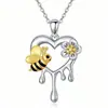 Colar Brincos Conjunto de Joias Moda Europeia e Americana Transfronteiriça Novo Popular Pingente de Abelha Flor Coração