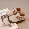 Zapatos de Mujer Vintage de una Sola Capa Punta Redonda Zapatos de Leche Novedad Primavera y Otoño 2025 Comodín Zapatos Pequeños de Cuero Zapatos de Frijol Suave para Bebé