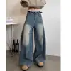 Venta al por mayor de fábrica Jeans de pierna recta lavados estilo americano para hombre Pantalones largos casuales de otoño Sueltos Tallas grandes Pantalones de pierna ancha retro