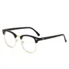 Gafas de lente plana anti-luz azul gafas de metal de media montura gafas con montura de remache retro gafas de lente plana clásicas y a la moda venta al por mayor