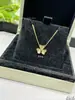 Colar Trevo Van Cleef Brincos Trevo com Diamante Único Banho de Ouro V Ouro 18K Pétalas Colar Trevo da Sorte