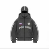 Exportación Transfronteriza Chaqueta Cárdigan Otoño e Invierno Estilo Gótico Estampado Raya Diseño de Moda Doble Capucha Sudadera Holgada Y2K