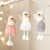 Novos Enfeites de Natal Chifres Rosas Pingentes de Anjinho Árvore de Natal Pequenos Pingentes Decoração de Cena com Renda