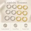 Aretes Acero Inoxidable Textura Retorcida Color Oro y Plata Varios Estilos Simples Versátiles Aros para Orejas Venta al por Mayor Transfronteriza