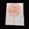 Grande Promoção Decoração de Bolo Plug-in Espelho Brilhante Acrílico Festa de Aniversário para Assar Decoração Cartão Plug-in