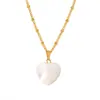 Colar pingente de coração concha amor luxo leve francês sonho aço inoxidável banhado a ouro 18k colar delicado joias atacado