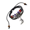 Venta Directa de Fábrica de Pulseras de Cuero con Cuentas Estilo Punk, Populares en Aliexpress, Joyería Hecha a Mano, Venta al por Mayor de Accesorios de Mano Estilo Vintage