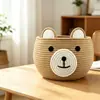 Cesta de Almacenamiento de Juguetes y Snacks para Habitación Infantil Transfronteriza de Fábrica, Cesta para Ropa Sucia al por Mayor, Cesta de AlmacenamientoLinda de Cuerda de Algodón con Forma de Oso