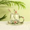 Fabricantes para copo de água de cor esmaltada, xícara de chá de flores, crisântemo, vidro doméstico, cristal sem chumbo, xícara de café para namorada