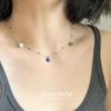 Primavera y verano nuevo estilo colorido colgante de flor pequeña cadena clavicular para mujer lindo collar de manzana roja accesorios