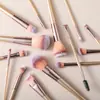 Conjunto de Pincéis de Maquiagem Dourado Champagne com 14 Peças, Pó Solto, Sombra, Blush, Corretivo, Pincel Facial, Ferramentas de Beleza Atacado Fábrica