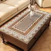 Mantel para mesa de centro semitransparente de encaje, mantel de vidrio suave de PVC de alta gama, impermeable, a prueba de aceite, lavable, plato de cristal para mesa de comedor