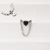 Accesorios de Tachuelas para Labios de Circonita de Cobre Transfronterizos, Aretes de Hilo Externo M0.9 con Cadena de Corazón, Accesorios de Tachuelas para Hélice Auricular, Joyería