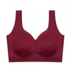 Sutiã com suporte macio integrado para mulheres, tipo base, sem costura, sem aro, para seios pequenos, push-up, suporte lateral para os seios, sutiã anti-queda