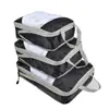 Conjunto de Sacos de Armazenamento Três Peças de Compressão para Viagem, à Prova de Poeira e Umidade, Sacos Portáteis de Grande Capacidade para Organização de Roupas e Roupas Íntimas