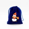 Bolsa de terciopelo azul zafiro al por mayor de fábrica para Navidad, bolsa de embalaje para dulces de manzana navideña, bolsa de regalo, bolsillo de lote transfronterizo