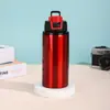 Nova Garrafa de Água de Alumínio de Boca Larga Estilo Americano para Homens e Mulheres, Adequada para Uso Doméstico e no Escritório, com Copo com Canudo, Portátil para Ciclismo e Esportes ao Ar Livre