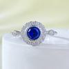 Anillo Mu Jing Jewelry Live New S925 de plata chapada en oro de 5,0 mm con forma de paloma, redondo, rojo y azul, para uso diario en mujer.