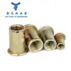 Tuerca remachable de hierro galvanizado M3-M12 de cabeza plana moleteada de colores, tuerca duradera antioxidante con recubrimiento de zinc de colores
