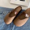 Saia-calça Baotou Feminina Macia Verão 2025 Novas Chinelos Versáteis Estilo Birkenstock de Solado Plano para Usar com Saias