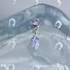 Pendientes de Hilo Interno de Titanio G23 con Colgante de Piedra de Cometa Cilíndrica de Aleación de Titanio Astmf-13 Stud para Piercing Labial con Circonita