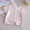Conjunto de Verano de Manga Corta para Niñas 2026 Nuevo Elegante Camiseta con Volantes Versátil para Niños Capa Base Delgada de Verano para Bebé