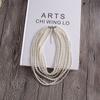 Collar de perlas de imitación de ocho capas exagerado de moda Cadena francesa multicapa apilada para clavícula Retro Cadena de cuentas redondas para mujer