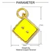 Dados Franceses para el Amor Colgante de Cobre con Circonita DIY Estilo Ins Colgante de Collar Femenino Estrella Cola de Pez Cachorro