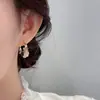 Agulha de prata S925 mesmo estilo TikTok flor elegante cristal strass brincos de moda femininos estilo retrô brincos versáteis brincos