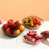 Plato de Fruta de Lujo Ligero, Sala de Estar, Casa de Té, Plato de Exhibición de Frutas, Plato de Dulces de Alto Nivel con Borde Dorado, Plato de Bocadillos de Alto Nivel