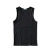 Nuevo Chaleco de Punto Ajustado de Canalé con Cuello Redondo Estilo Americano Casual para Hombre, Camiseta sin Mangas Elástica tipo Tanque