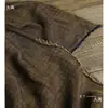 Tejido de algodón y lino tejido con color fino de cáñamo con juntas de bambú marrón rojizo Tela de diseñador para falda, camisa, ropa DIY retro envejecido