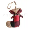 Transfronterizo Caliente Navidad Nuevos Productos Cuerda de Cáñamo Navideña Colgante Árbol de Navidad Colgante Cuadros Rojos Decoración Navideña Colgante