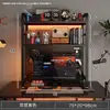 Estante de Grade Porta-Objetos de Mesa Prateleira de Ferro Multicamadas para Desktop Mesa de Computador para Estudante Painel de Cavilhas para Mesa