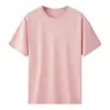Camiseta de manga corta para hombre de algodón Pima de alta gama, color liso, cuello redondo, fina, sin costuras, casual, para usar de base, impresión de logotipo personalizado