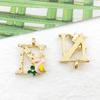 Accesorios de joyería DIY, colgante pequeño de aleación con gotas de aceite, accesorios para colgantes de pulsera, floricultura, letras en inglés, lista 1