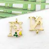 Acessórios para Joias DIY, Pingentes Pequenos de Liga Esmaltada, Acessórios de Pingente para Pulseira, Tags Florais com Letras Inglesas, 1 Peça