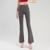 Pantalones de Yoga Pilates Nude Adelgazantes de Cintura Alta Levanta Glúteos Pantalones Deportivos de Fitness de Pierna Ancha Ropa Exterior Pantalones de Yoga Acampanados para Mujer