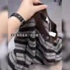 Cárdigan de punto a rayas con bloques de color estilo perezoso para mujer Otoño 2026, Tallas grandes, Adelgazante, Moderno, Top holgado