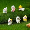 Adornos de Pato de Primavera de Dibujos Animados Jardinería de Micro Paisaje Oficina Escritorio Adornos Pequeños Accesorios para Llaveros Accesorios de Bricolaje