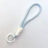 Cordón para Teléfono Anudado con Bloques de Color, Llavero Creativo Tejido a Mano con Cuerda Corta DIY, Cuerda Colgante Desmontable Anti-Pérdida