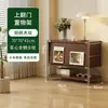 Armário de revistas com porta basculante estilo tronco de árvore Estante estilo japonês Estante com prateleiras Armário com gavetas Armário lateral para sala de estar Armário de armazenamento para entrada Armário de armazenamento nórdico