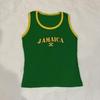 Verão Marca Americana Trendy Estampa em Cores Contrastantes Regata Básica Estilo Doce e Apimentado Slim Sexy Tops Femininos Atacado