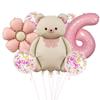 Traje de Globos Florales Retro de Oso Mate Transfronterizo Digital de 32 Pulgadas para Baby Shower, Fiesta de Cumpleaños, Suministros de Decoración